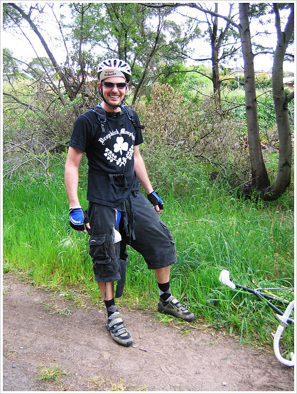 Clint and his damaged shorts