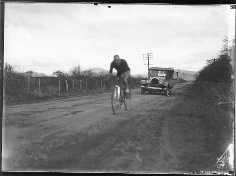 Snowy Eales, Launceston to Hobart Bike Race 1925.